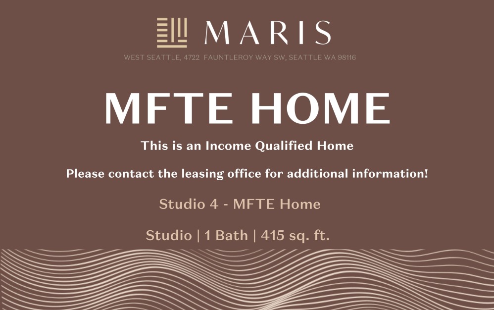 Studio 4 MFTE - Studio floorplan layout with 1 bathroom and 415 square feet (MFTE Rider)